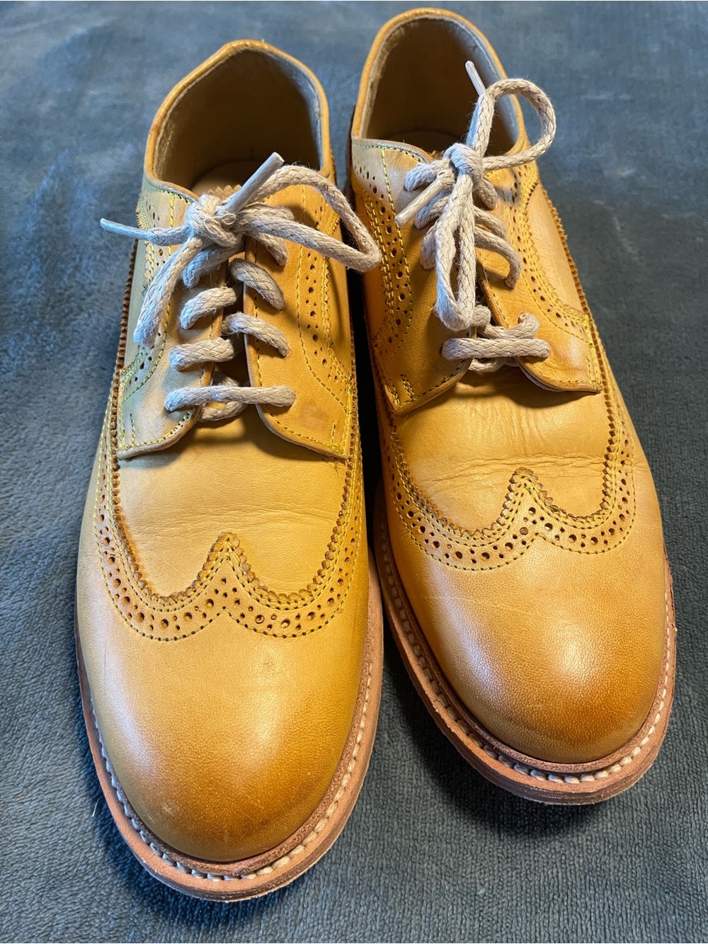 Frye 74627 James Wingtip Oxford, Leather Upper/Lining/Sole, Yellow Size 8.5B - Picture 2 of 10